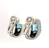 Hochwertige Ohrringe in 18 Karat Weißgold mit Blautopas