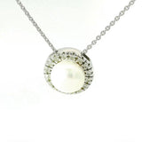 Zeitloser Moncara Anhänger in 14 Karat Weißgold mit Perle & Brillanten