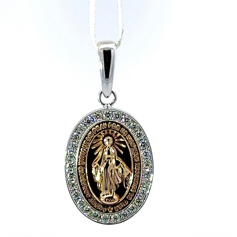 Moderne Madonna Anhänger in 18 Karat Gold mit Brillanten