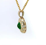 Eleganter Anhänger in 14 Karat Gelbgold mit Smaragd & Brillanten