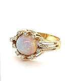 Original Goldbaur Ring in 18 Karat Gelbgold mit feinen Opal & Brillanten