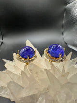 Beeindruckende Ohrringe in 18 Karat Gelbgold mit feinen Tansaniten & Brillanten