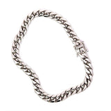Massives Panzerkettenarmband in 18 Karat Weißgold