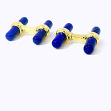 Manschettenknöpfe in 18 Karat Gelbgold – Edelsteineinsätze aus Onyx, Lapis Lazuli & Malachit