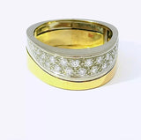 Handgefertigter Bicolor Ring in 18 Karat Gold mit feinen Brillanten