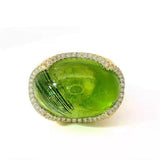 Edler Designerring in 14 Karat Gelbgold mit Peridot & Brillanten
