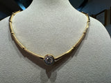 Seltenes Vintage-Collier in 18 Karat Gelbgold mit 1,07 Karat Brillant
