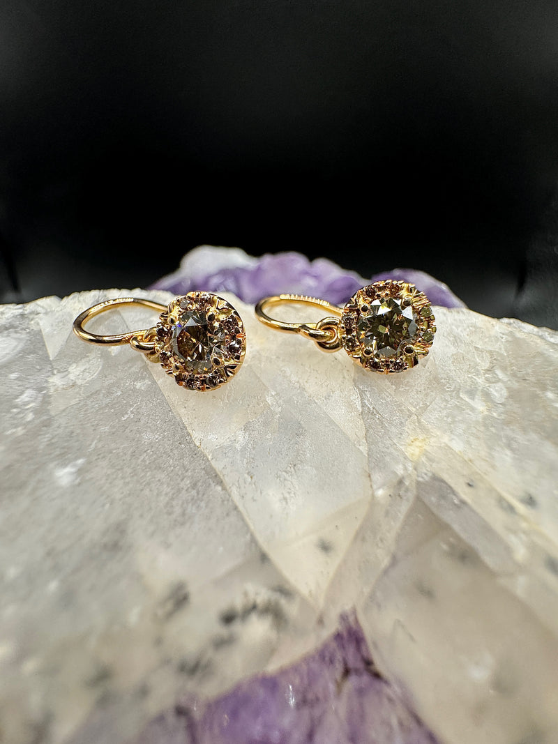 Handgefertigte Schmedding Ohrringe in 18 Karat Roségold mit Fancy Brillanten