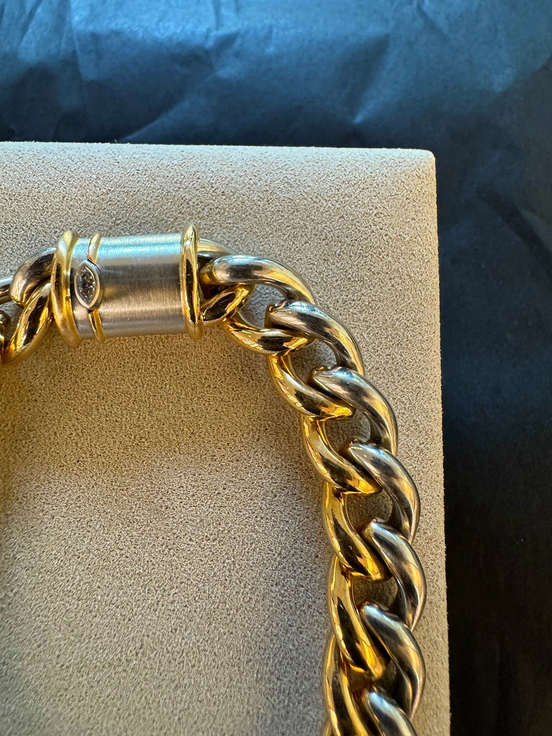 Original IsabellaFa Armband in 18 Karat Gelbgold und 950er Platin mit Diamant