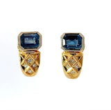 Ausgefallene Ohrringe in 18 Karat Gold mit Saphiren & Brillanten