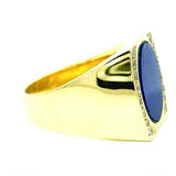 Dominanter Ring in 14 Karat Gelbgold mit Lapis Lazuli und Diamanten