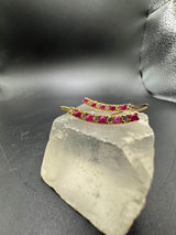 Elegante Hängeohrringe in 18 Karat Gelbgold mit Brillanten & Rubinen