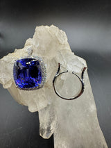 Einmaliger Ring & Anhänger in 18 Karat Weißgold mit riesigem AAAA Tansanit & Brillanten