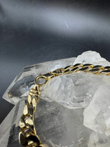 Massives Panzerketten-Armband in 14 Karat Gelbgold mit Karabiner