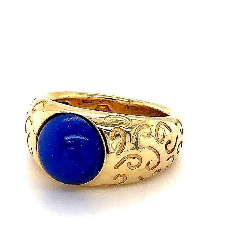 Original Cantelli Blue Moon Ring in 18 Karat Gelbgold mit feinem Lapis Lazuli