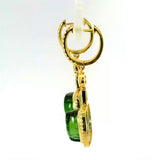 Hängende Ohrringe in 18 Karat Gelbgold mit Brillanten, Diamanten & Turmalinen