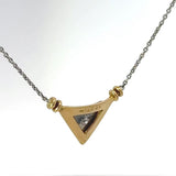 Elegantes Collier in 18 Karat Gelbgold und 950er Platin mit Brillant