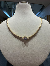 Seltenes Vintage-Collier in 18 Karat Gelbgold mit 1,07 Karat Brillant