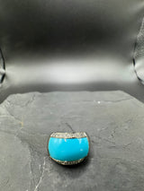 Hochwertiger Ring in 18 Karat Weißgold mit feinem Türkis & Brillanten