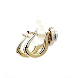 Elegante Ohrringe in 14 Karat Gelb- und Weißgold mit Saphiren & Brillanten