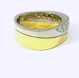 Handgefertigter Bicolor Ring in 18 Karat Gold mit feinen Brillanten