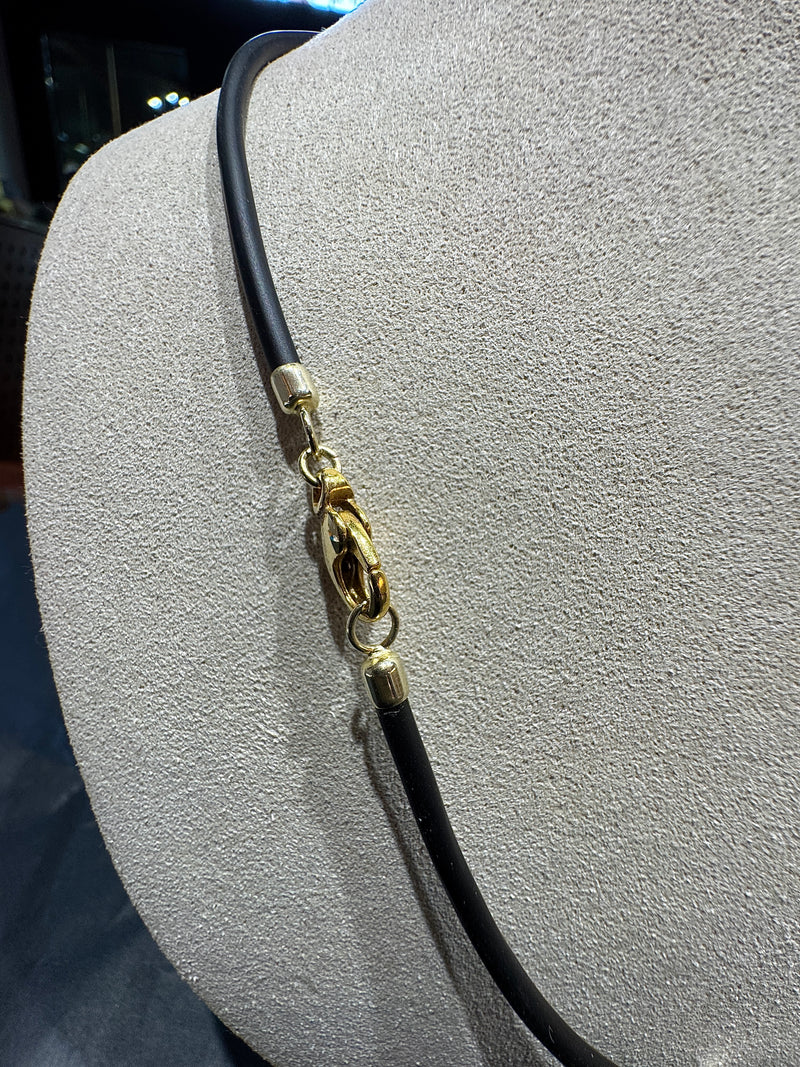 Einmaliger Anhänger in 18 Karat Weißgold & 900er Gelbgold mit Smaragd & Brillanten