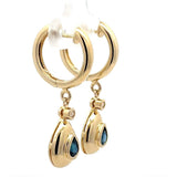 Elegante Ohrringe in 14 Karat Gelbgold mit Saphiren & Brillanten