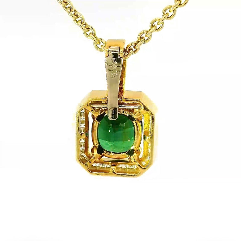 Goldbaur Anhänger in 18 Karat Gelbgold mit feinem Turmalin & Brillanten