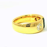 Hochwertiger Jaufmann Ring in 18 Karat Gelbgold mit Saphir & riesigen Diamanten