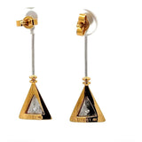 Handgefertigte Ohrringe in 18 Karat Gelbgold und 950er Platin mit Brillanten