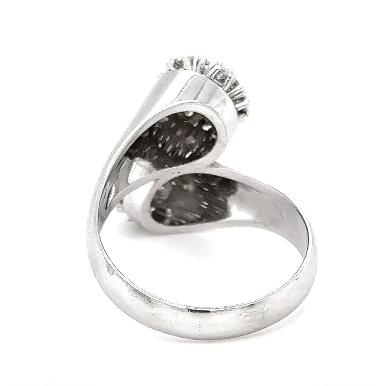 Zeitloser Toi et Moi Ring in 18 Karat Weißgold mit feinen Brillanten