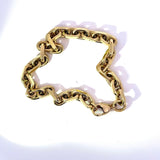 Schweres diamantiertes Armband in 14 Karat Gelbgold mit Karabiner