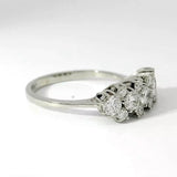 Leuchtender Ring in 18 Karat Weißgold mit Brillanten & Achtkant-Diamanten