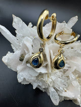 Elegante Ohrringe in 14 Karat Gelbgold mit Saphiren & Brillanten