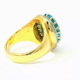 Edler Ring in 18 Karat Gelbgold mit augenreinem Aquamarin & Brillanten