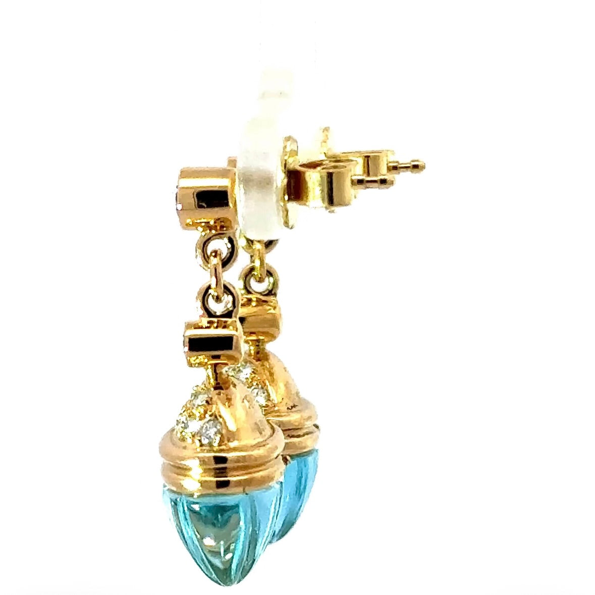 Edle Ohrringe in 18 Karat Gelbgold mit Topas & hochfeinen Brillanten von Lüth Bijoux