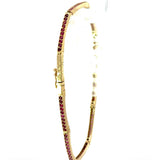 Elegantes Armband in 14 Karat Gelbgold mit rosa Saphiren & Rubinen
