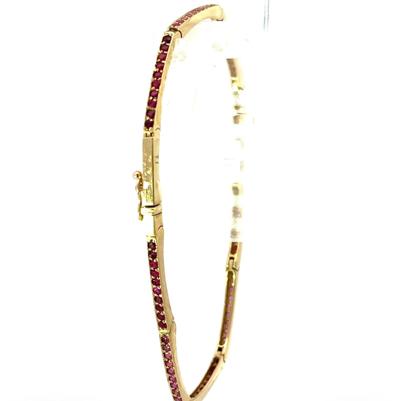 Elegantes Armband in 14 Karat Gelbgold mit rosa Saphiren & Rubinen