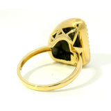 Moderner Ring in 14 Karat Gelbgold mit australischem Opal & Brillanten