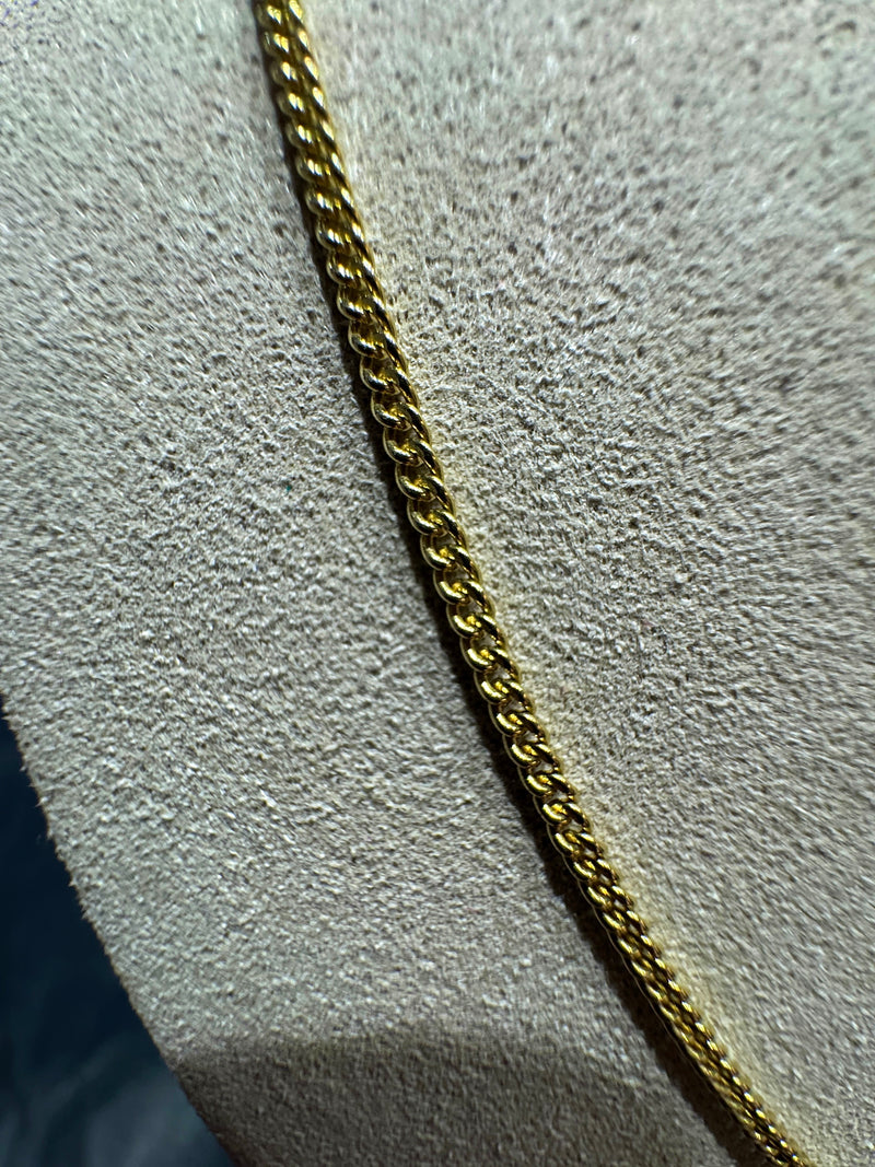 Elegante Panzerkette in 14 Karat Gelbgold mit Federring