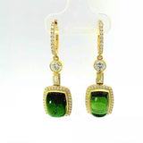 Hängende Ohrringe in 18 Karat Gelbgold mit Brillanten, Diamanten & Turmalinen