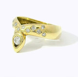 Eleganter Ring in 14 Karat Gelbgold mit feinen Brillanten