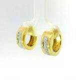 Zeitlose Kreolen in 14 Karat Gelbgold mit Diamanten