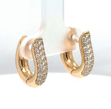 Große Tamara Comolli Signature Drop Hoops Pavé Creolen in 18 Karat Rosegold