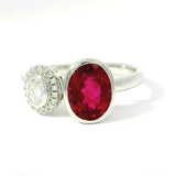 Eleganter Ring in 18 Karat Weißgold mit Rubellit & Brillanten