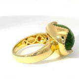 Edler Designerring in 14 Karat Gelbgold mit Peridot & Brillanten