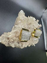 Handgefertigte Kreolen in 18 Karat (750) Gelb- und Weißgold mit hochfeinen Brillanten