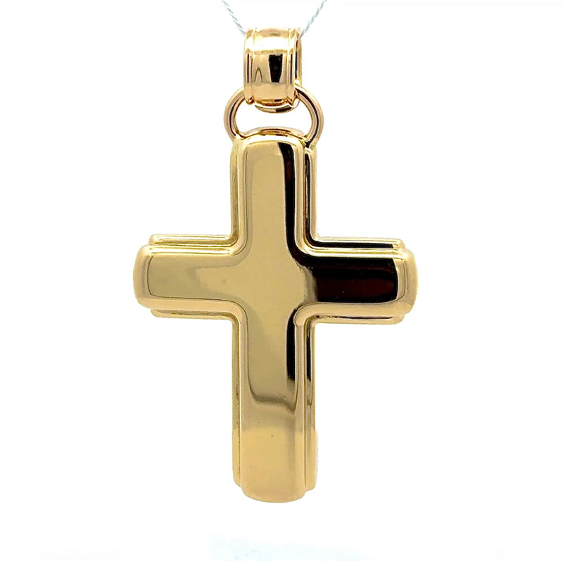 Riesiger Kreuz Anhänger in 18 Karat strahlendem Gelbgold von C'est Laudier