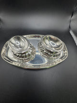 Stilvolles Salz- & Pfeffer-Service mit Tablett – in 835er Silber