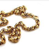 Ausgefallene Goldkette in 14 Karat Gelbgold mit Karabiner - mattiert & poliert